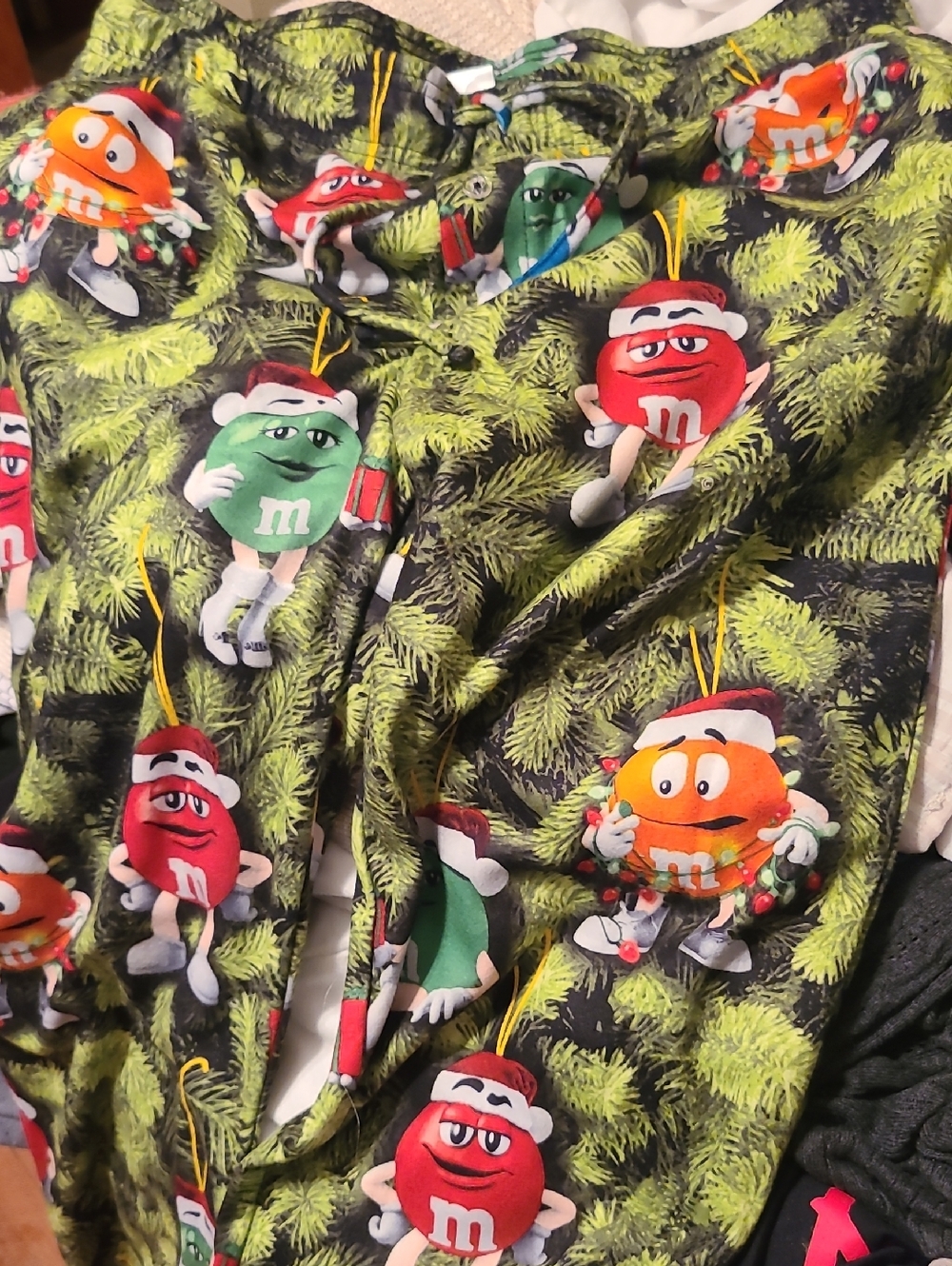 M&M'S Red Green Orange Character Ornament Pajama Pants
